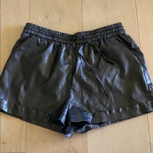 Faux Leather shorts.